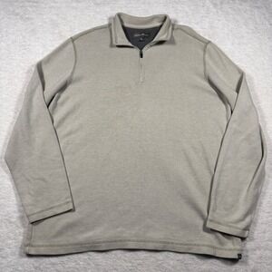 Eddie Bauer Mens Pullover Sweatshirt Gray Long‎ Sleeve 1/4 Zip XLT